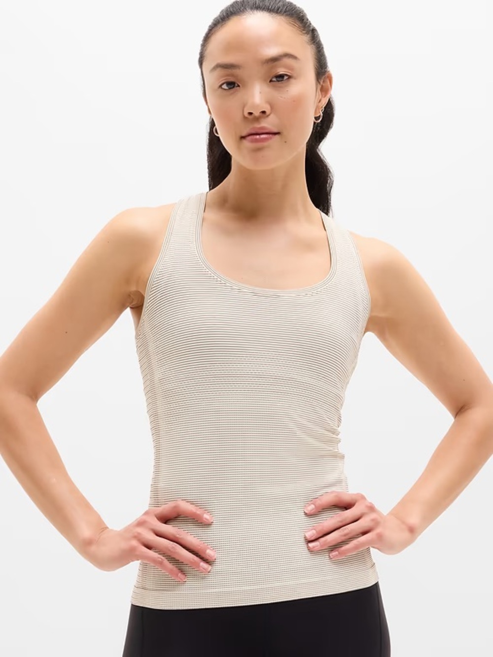 NWOT Athleta Momentum Flex Tank Pearl Stripe Large